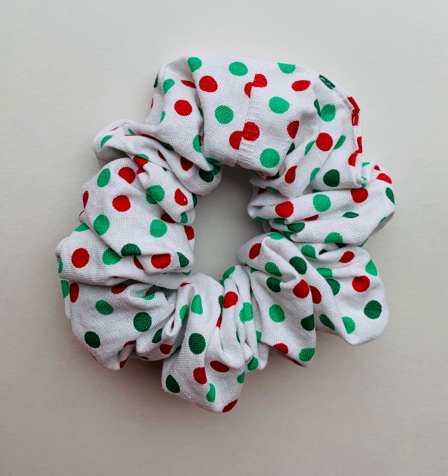 “Polka Dot Christmas" Christmas Edition Scrunchie - Medium