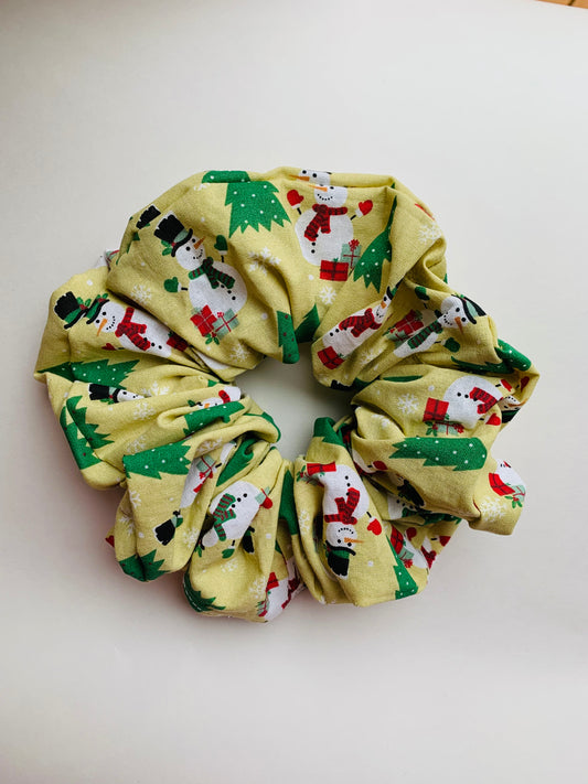 “Snow Man Rocks" Christmas Edition Scrunchie - Large