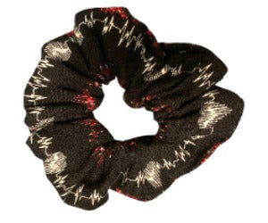 heart scrunchie with hearts and sound wave